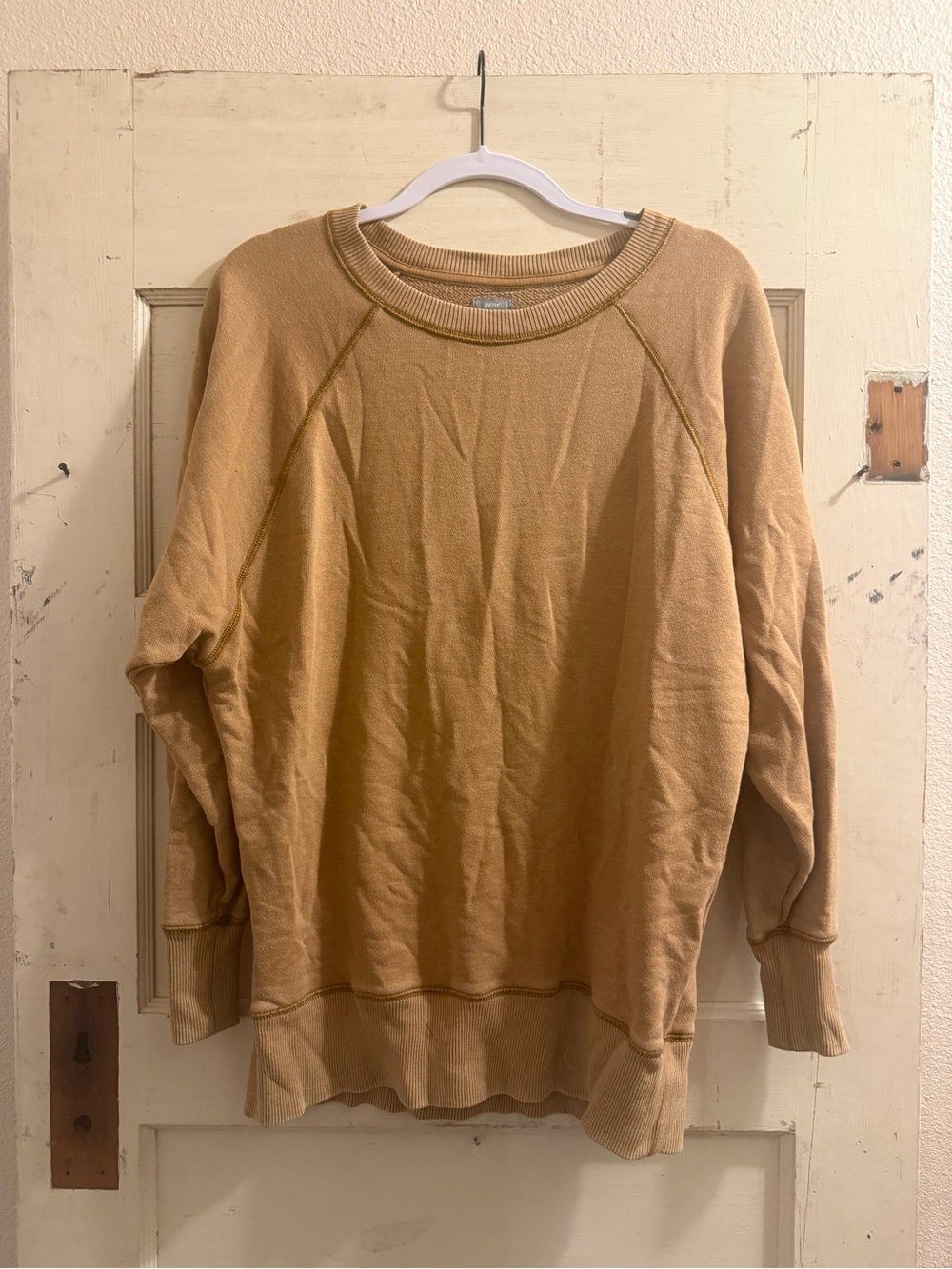 Aerie Oversized Camel Brown Crewneck Sweatshirt XS